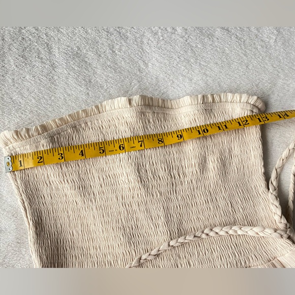 LOVE TREE Woven Solid Beige Sleeveless Smocked Ruffle palazzo Jumpsuit Small - Picture 14 of 16